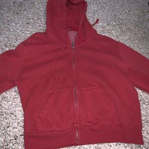 Brandy Melville Cropped Zip Up Hoodie